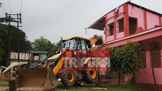 CPI-Mâ€™s party offices on Govt Lands bulldozed at Udaipur 